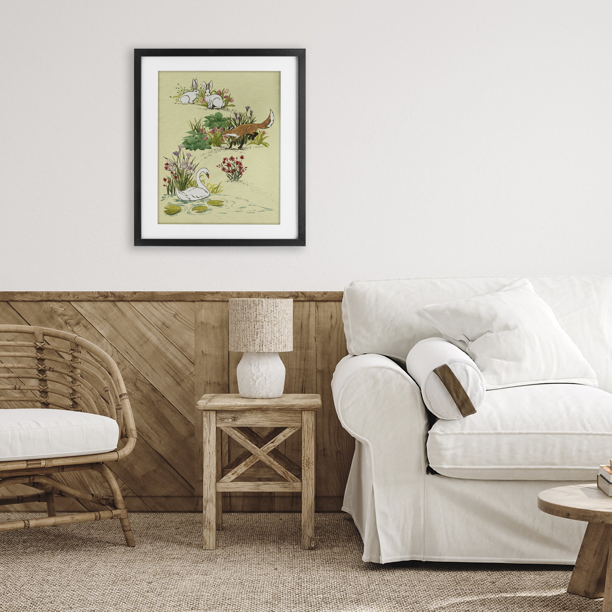Stupell Industries Animals In Nature Scenes Black Framed Print Under Glass, design by Grace Popp