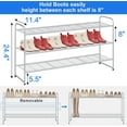 thumbnail image 3 of MISSLO 3 Tier Metal Long Shoe Rack Wide Shoe Shelf with Wire Grid for Closet Entryway Storage 24 Pairs Men Sneaker Organizer, Grey, 3 of 8