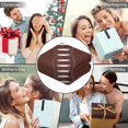 thumbnail image 5 of Wearable Blanket,Brown Silver Football Pattern Hooded Wearable Flannel Blanket for Adults & Teens with Buckle,Winter Poncho Shawl Wrap Cape,50"x60", 5 of 5
