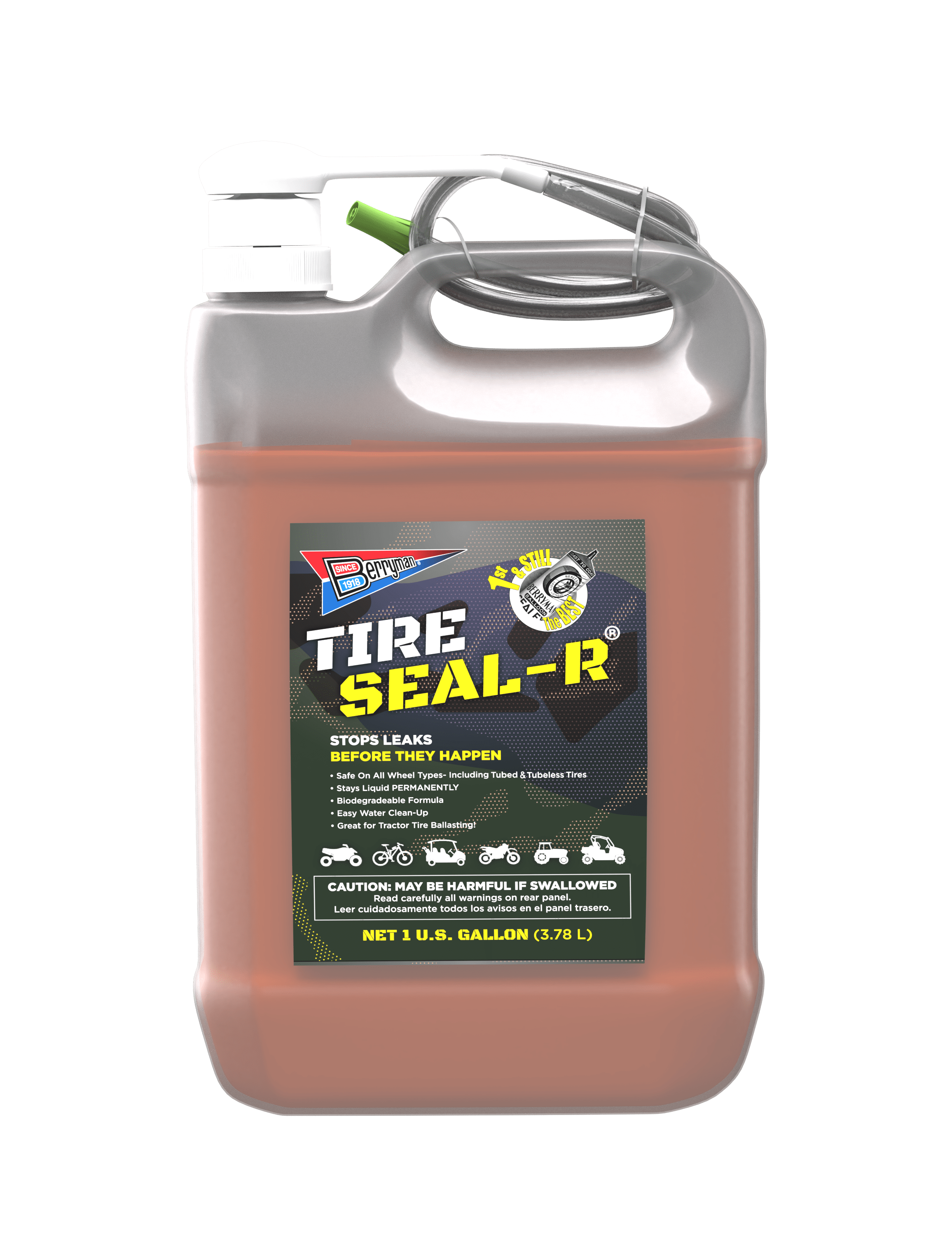Berryman Products Tire SealR® Sealant, 1 Gallon with Pump.