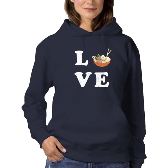 Love Ramen Bowl Hoodie Women -Smartprints Designs, Female Medium