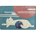 thumbnail image 3 of GZHJMY Japanese Cat Non Slip Area Rug for Living Dinning Room Bedroom Kitchen, 4' x 6'(48 x 72 Inches / 120 x 180 cm), Cat Nursery Rug Floor Carpet Yoga Mat, 3 of 6