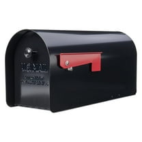 Tuff Body Large Capacity Galvanized Steel Black, Post-Mount Mailbox, TB1B0000