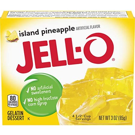 Jell-O Island Pineapple Gelatin Mix (3 Oz Boxes, Pack Of 24)