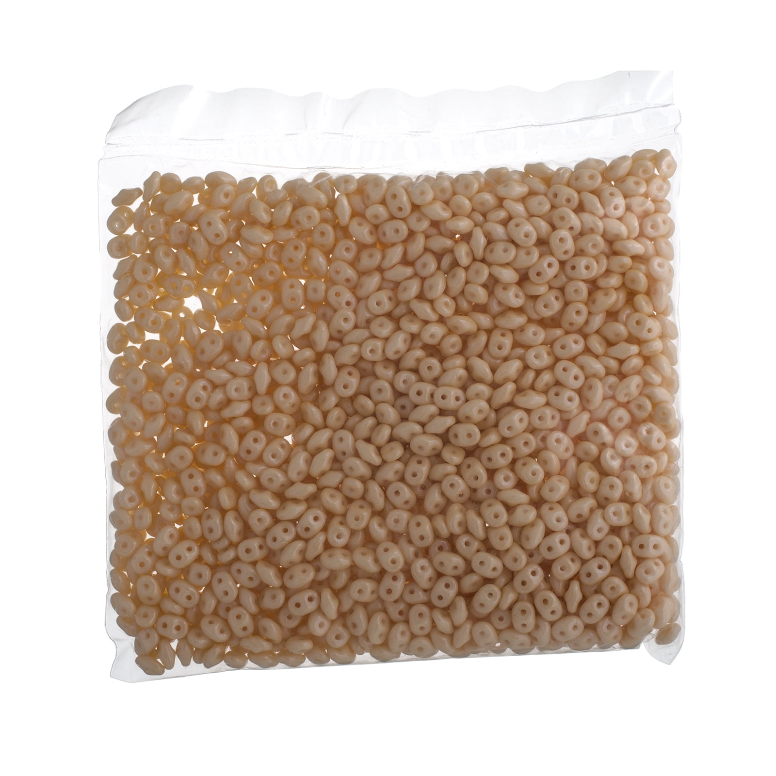 John Bead 100g Czech Glass Superduo 2-Hole Beads 2.5x5mm Chalk Orange Luster