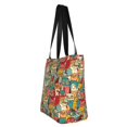 thumbnail image 4 of Easygdp Funny Owl Bird Stylish Canvas Handbag Shoulder Tote Bag, Shopping Bag with Zip, Suitable for Buying Groceries, Office, Fitness, 4 of 9