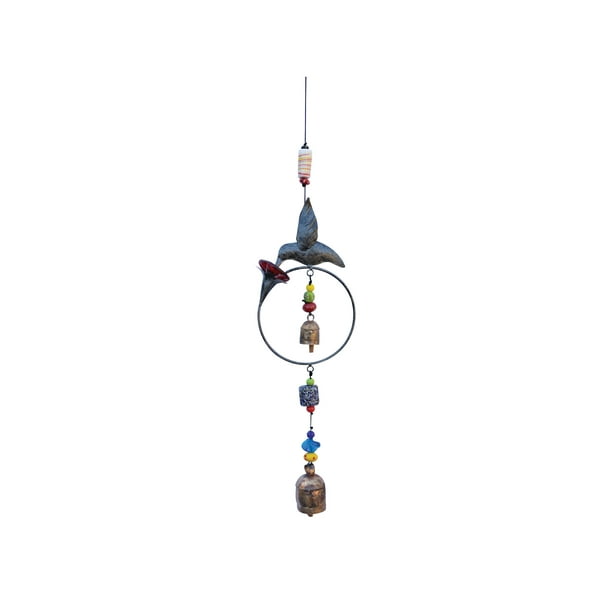 Moksha Hummingbird Garden Bell Wind Chime, Nana Bells Outdoor Wind