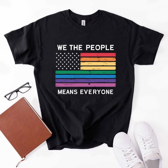 Rainbow Flag Patriotic T-Shirt, Pride Month Shirt, LGBT Pride Parade Tshirt, Equal Right Shirt, Lesbian Pride Tee