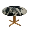 thumbnail image 3 of Orinice Horse Round Table Cover Stain Resistant Washable Indoor Outdoor Tablecloth Kitchen Dining Wedding Parties Waterproof Fabric 100% Polyester 31-35, 3 of 8
