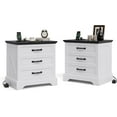 thumbnail image 2 of Royalbelle Nightstand with Charging Station, 3 Drawers USB Ports & Power Outlets Modern Bedside Table, 2PC, White, 2 of 8