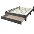thumbnail image 7 of Tcbosik Corduroy Upholstered Platform Bed, Queen Size Wood Bed Frame with Storage Drawer, No Box Spring Needed, Easy Assembly, Charcoal, 7 of 7