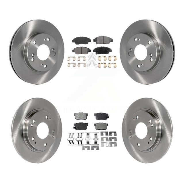 Transit Auto Front Rear Disc Brake Rotors and Ceramic Pads Kit for Car 2011-2015 Honda CR-Z K8T-101203