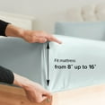 thumbnail image 4 of CGK Linens 4-Piece Ultra Soft & Comfy Hotel Luxury Sheet Set - California King Size Cooling Bed Sheet Fits 8"-16" Mattresses, Ice Blue, 4 of 7