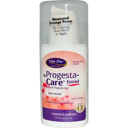Life-Flo Progesta-Care Estriol | Natural Progesterone USP & Estriol | Physician-Developed Body Cream for Optimal Balance | 4-oz Pump
