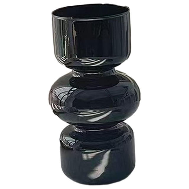 Glass Vase Hydroponic Vase Simple Flower Arrangement Table Flower Pot Decorative Small Black