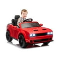 thumbnail image 3 of Licensed Dodge Ride-On Car, 12V Electric Vehicle for Kids with Remote Control, Ride On Toys with LED Lights, Bluetooth, MP8 Player – Boys & Girls Gifts, Red, 3 of 7