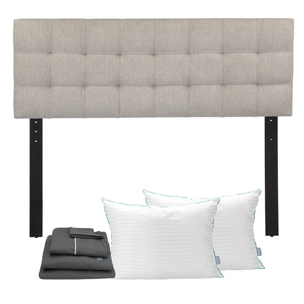 Cabecera King Size Catania Beige+Almohada Royal Twin+Sabanas Royal