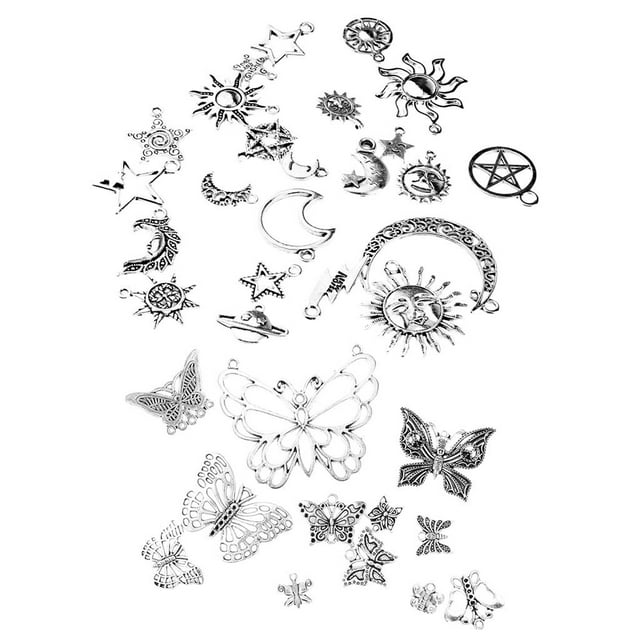 Paquete Vintage Sol Estrella Colgantes Fornituras DIY Artesanía Joyería Fabricación Jinwen encantos de la estrella de la luna del sol