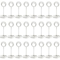 24 Pack Table Number Holder Wedding Table Name Card Holder Clips Picture Memo Note Photo Stand (Silver)