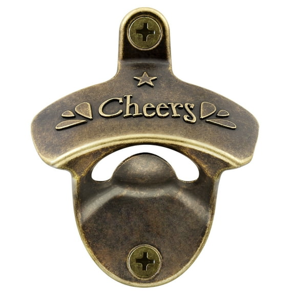 HAIICEN Vintage Bronze Bottle Opener Wall Mount Cheers Beer Top Opener Table Mount for Kitchen Bar