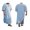 Light Blue, variant on Men's Long Sleeve Robe Roll Up Long Sleeve Linen Side Split Kaftan Thobe with Pockets Long Gown Casual Shirt