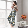 thumbnail image 4 of Uemuo Flowers and Bee Pattern Women's Wide Leg Palazzo Lounge Pants with Pockets Light Weight Loose Comfy Casual Pajama Pants-Small, 4 of 9