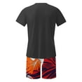 thumbnail image 5 of Mqqzkk Men's Summer Tracksuit 2 Piece Beach Outfit Short Sleeve Crew Neck Graphic Tee and Tropical Print Shorts Set, 5 of 5