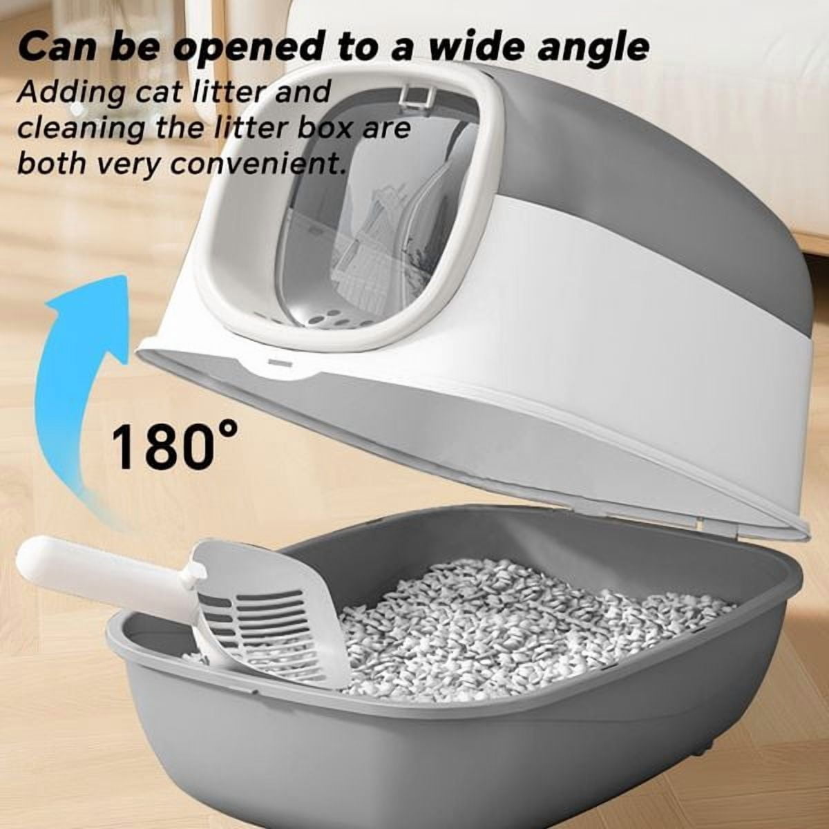 Enclosed Cat Litter Box with Lid, Covered Kitty Litter Pan with High Sides, Anti-Tracking & Odor Control, Easy Clean & Portable for Cats Kittens