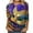 2-Multicolor, variant on Cavosen Mardi Gras Womens 3/4 Sleeve T Shirts Casual Carnival Shiny Mask Print Shirts Round Neck Party Holiday Tops Comfy Fashion Festival Blouse Dressy Party Funny T-Shirt Purple M