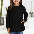 thumbnail image 2 of XQYLOS Girls Long Sleeve Shirt Casual Crewneck Blouse Solid Color Loose Fit Tunic Top Fall Knit Kids Clothing Cozy Layering Essential, 2 of 6