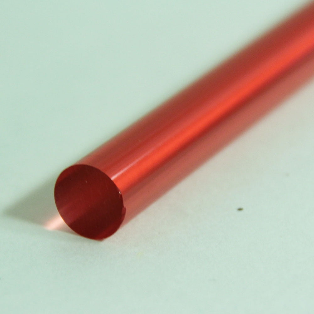 Acrylic Lucite Rod Dowel - One 1/2' (12.7mm) x 24'(610mm) (Red)