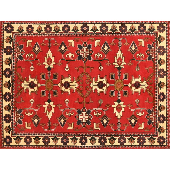 Ahgly Company Indoor Rectangle Traditional Red Persian Area Rugs, 8' x 12'