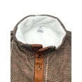 thumbnail image 3 of Fleece Sweatshirts for Men 2025 Fall Winter Long Sleeve Color Block Stand Collar Sweatshirt Pullover Tops Brown XXL, 3 of 6