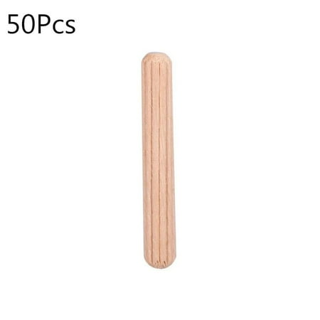 

50Pcs Smooth Wooden Pegs 6x30mm 6x40mm 6x50mm Wooden Dowels Wood Dowel Pins Wooden Crafts Dowel Pegs Fluted Wood Dowels Rods 6X30MM