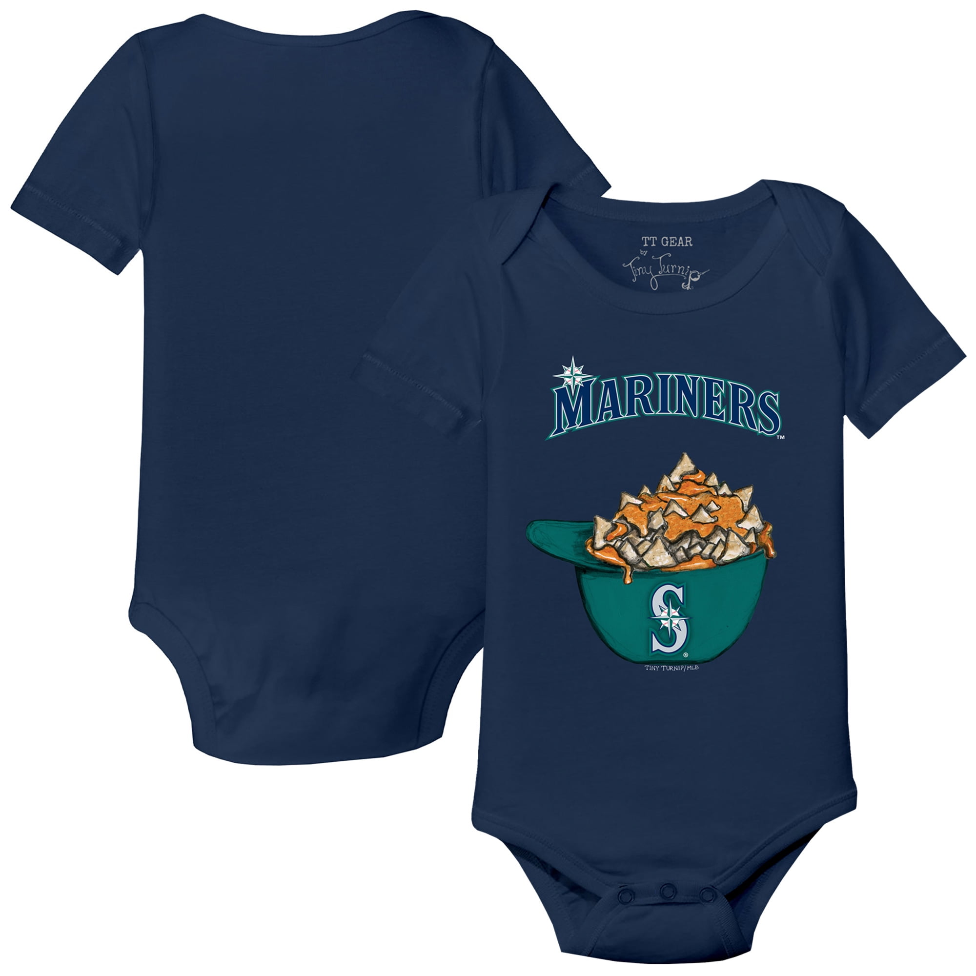 Infant Tiny Turnip Navy Seattle Mariners Nacho Helmet Bodysuit