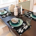 thumbnail image 6 of Placemats Set of 4 / 6, Cute soccer balls black Placemats for Dining Table Indoor/Outdoors Heat Resistant Washable Placemats 18" x 12", 6 of 8