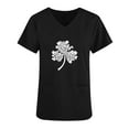 thumbnail image 4 of lcziwo St Patricks Day Scrubs for Women Funny Shamrock Print Tees Shirts Loose Fit Casual V Neck Scrub Tops Summer Vacation Outfits Black S Today Prime Sales, 4 of 5