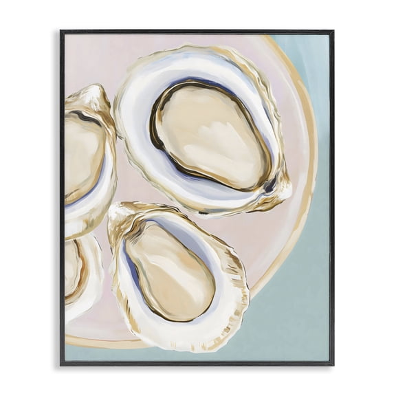 Stupell Industries Coastal Plate of Oysters Black Framed Giclee Art, 11 x 14, by The Prints Vibe