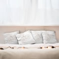 thumbnail image 3 of Ambesonne Flower Throw Pillow Cover 4 Pack, Natural Botanic Plants, 24", White and Brown, 3 of 6