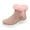 Pink, variant on RUIYANQI Women's Snow Boots Buckle Strap Winter Warm Shoes Trendy Fashion Outdoor Walking Footwear Non Slip Sole for Cold Weather Multiple Solid Colors Cozy Plush Design