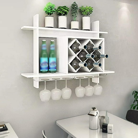 Miumaeov Diamond Shaped Wine Rack Wall Mount