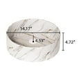 thumbnail image 5 of 14'' Bathroom Sink, Round Vessel Ceramic Sink with Stone Pattern without Faucet, NO Cabinet, Glossy White, 5 of 5