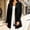 Black, variant on Women's Casual Velour Open Front Long Cardigan Duster Coat Long Sleeve Solid Color Elegant Top Outwear for Fall Winter Christmas Holiday Daily Wear