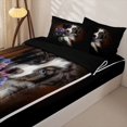 thumbnail image 3 of Homewish Kawaii Dog Zipper Twin Comforter Sets with Fitted Sheet and 2 Pillowcases,Purple Daisy Floral Zipper Bedding Set,Pet Lover Decor,Black Reversible,4pcs, 3 of 8