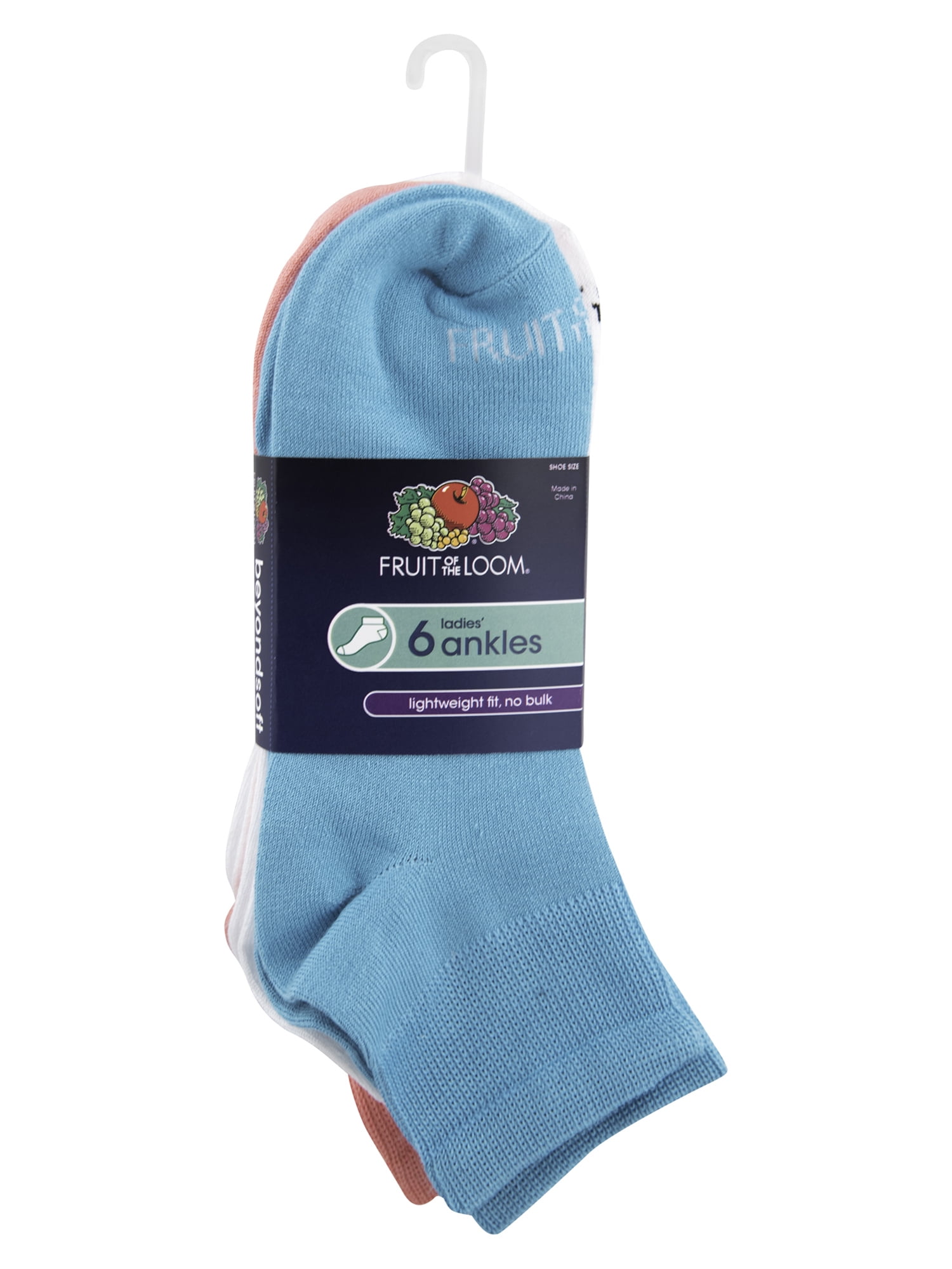 Fruit Of The Loom - Women's Beyond Soft Ankle Socks 6 Pack - Walmart ...