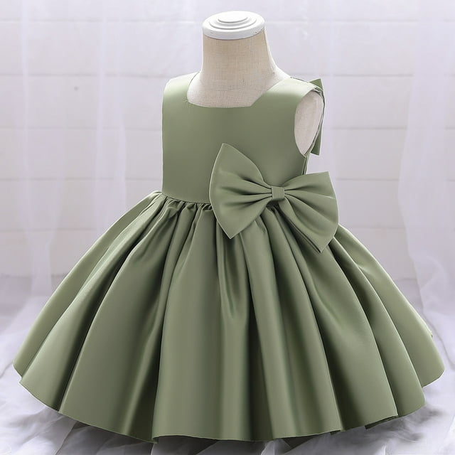 Vestido de princesa para niños Vestido de bebé de un año Vestido de niña con lazo para banquete de cumpleaños Vestido de actuación