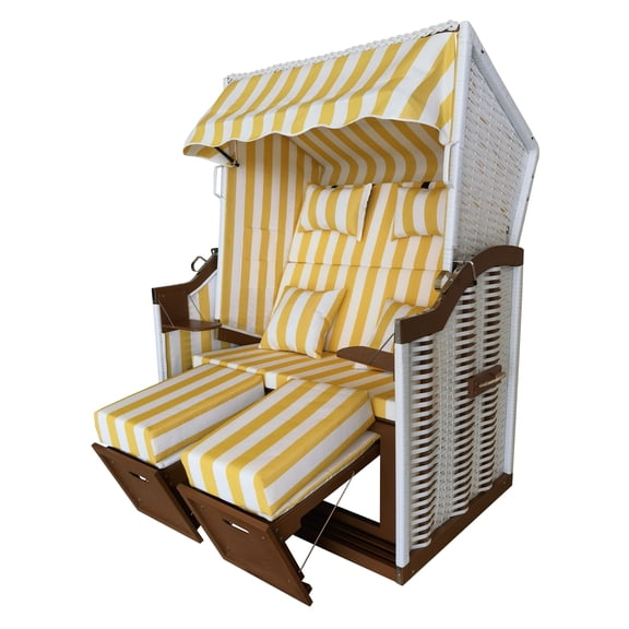 Strandkorb™ Baltic Sea, Brown-Grey Classic German Style Wicker Beach ...