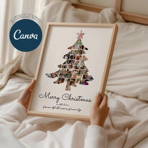 Kiloa Festive Tree Photo Collage Poster: Canva Template, Poster Print, 8x12 UNFRAMED