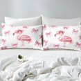thumbnail image 4 of Erosebridal Pink Bow-Tie Bed Sheets Set Twin Size, Flamingo Bed Sheets Twin, Cartoon Wildlife Decor, 4 of 7