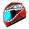 WOW Motorcycle Full Face Helmet Street Bike BMX MX Youth Kids HKY-B15 Monster Shark Red